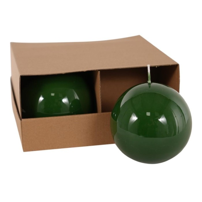 CANDELA SFERA SMALTATA MM.80 VERDE SCURO